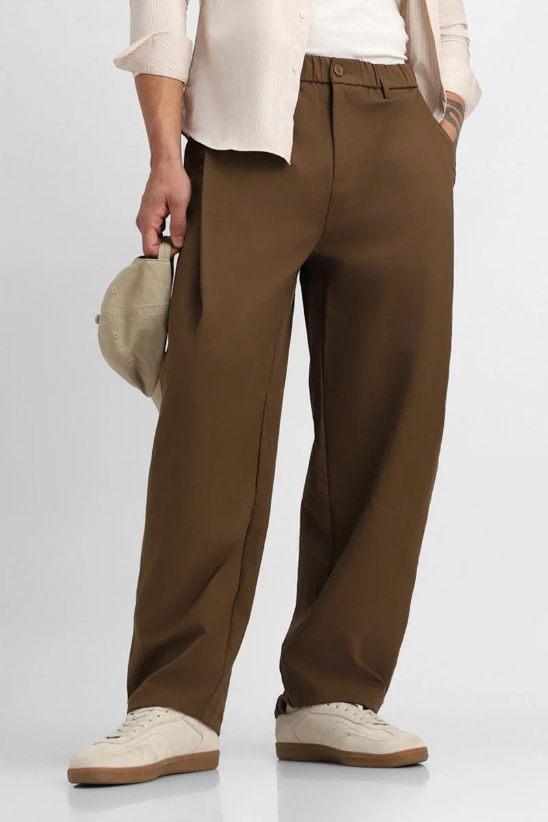 سنيتش Brown Baggy Trousers